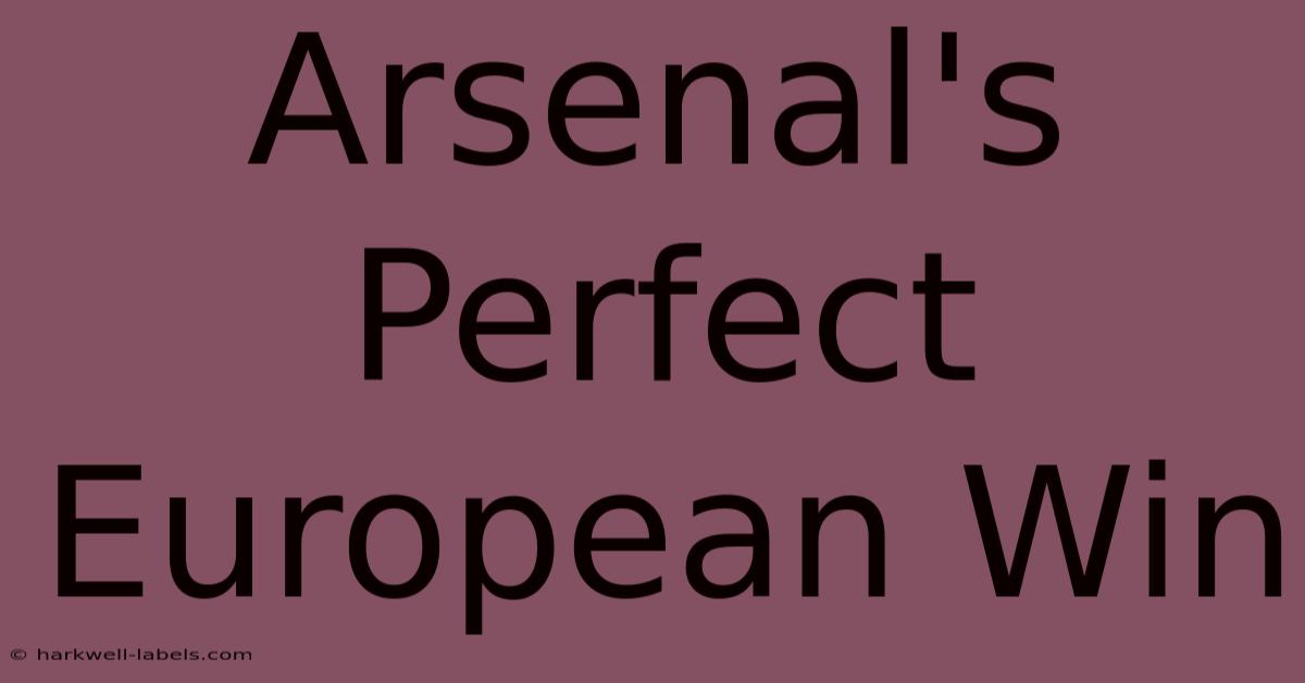 Arsenal's Perfect European Win