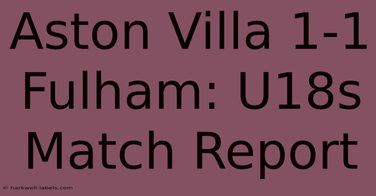 Aston Villa 1-1 Fulham: U18s Match Report