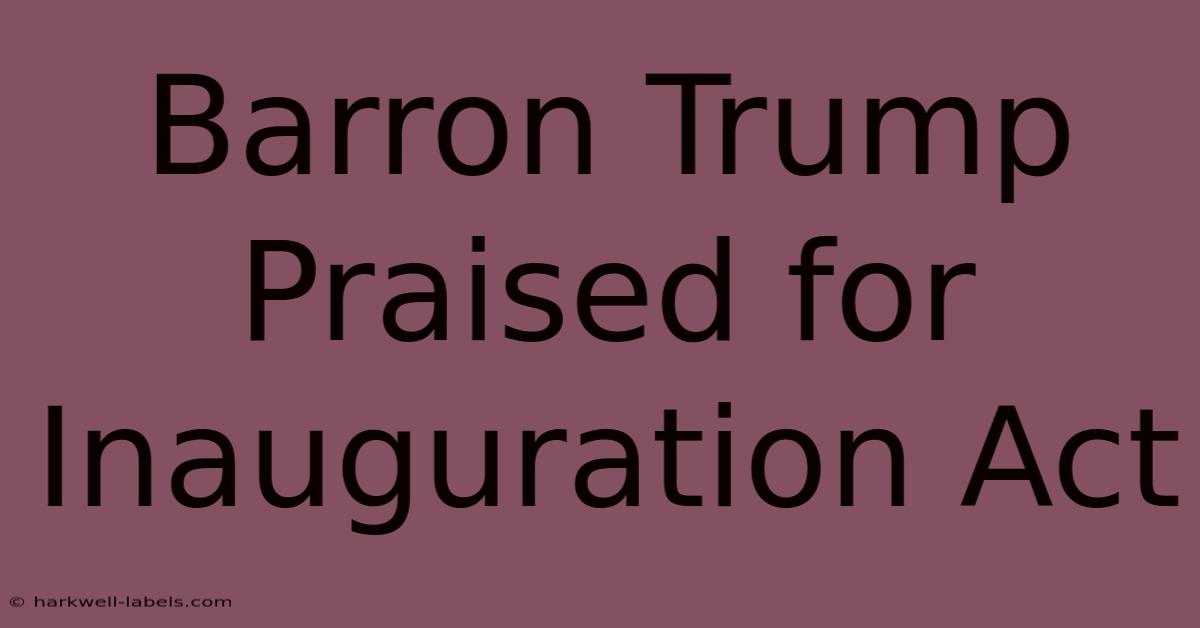 Barron Trump Praised For Inauguration Act