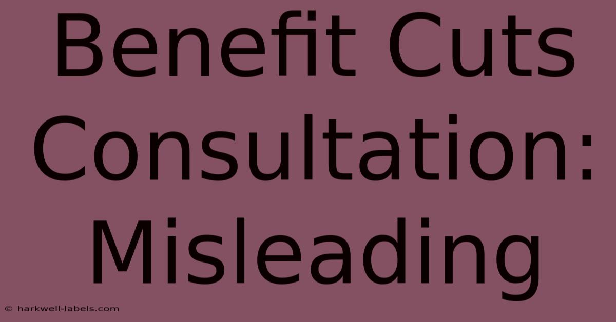 Benefit Cuts Consultation: Misleading