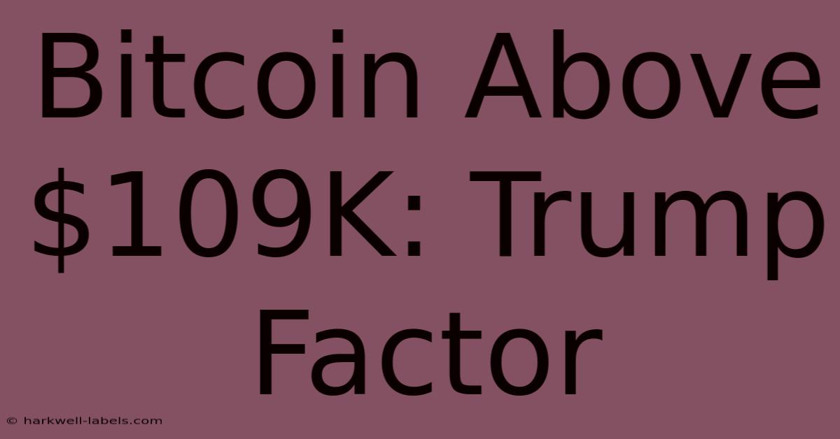 Bitcoin Above $109K: Trump Factor