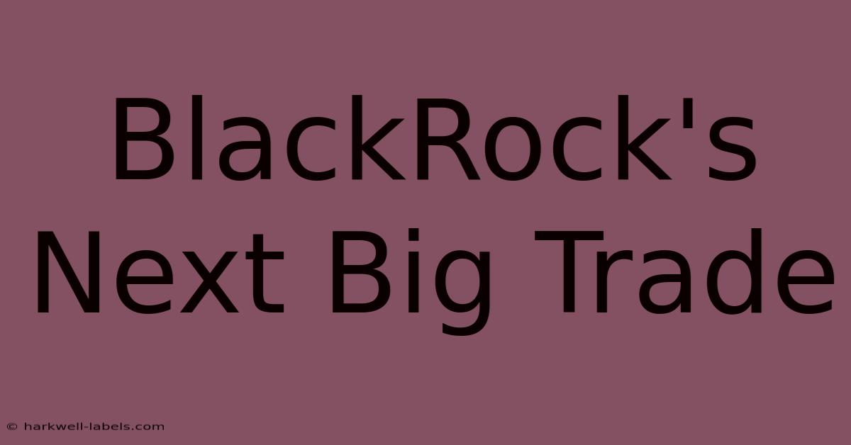 BlackRock's Next Big Trade