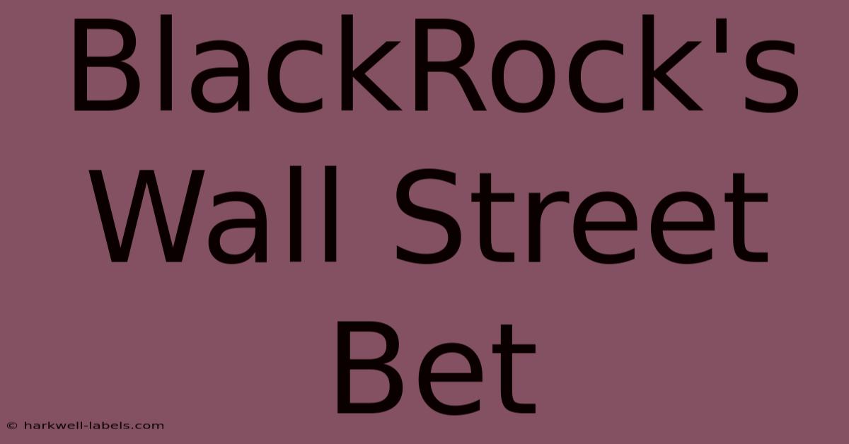 BlackRock's Wall Street Bet