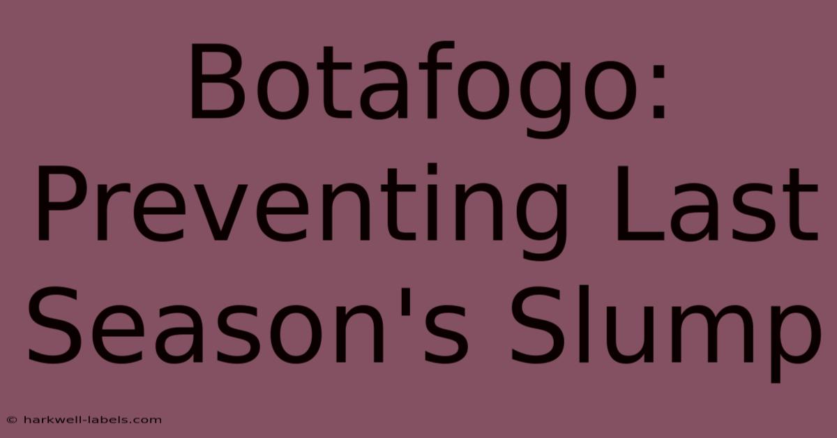 Botafogo: Preventing Last Season's Slump