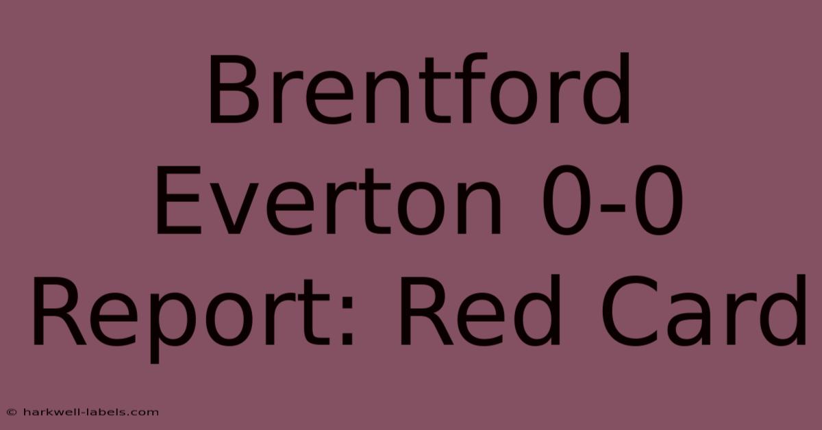 Brentford Everton 0-0 Report: Red Card