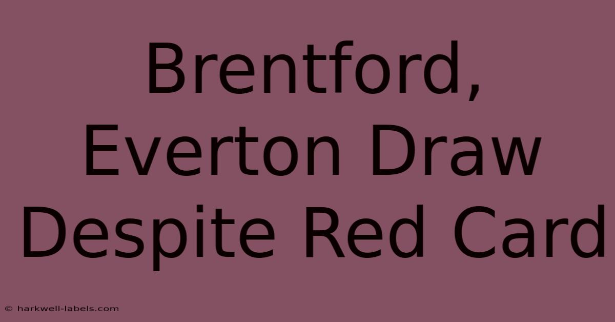 Brentford, Everton Draw Despite Red Card