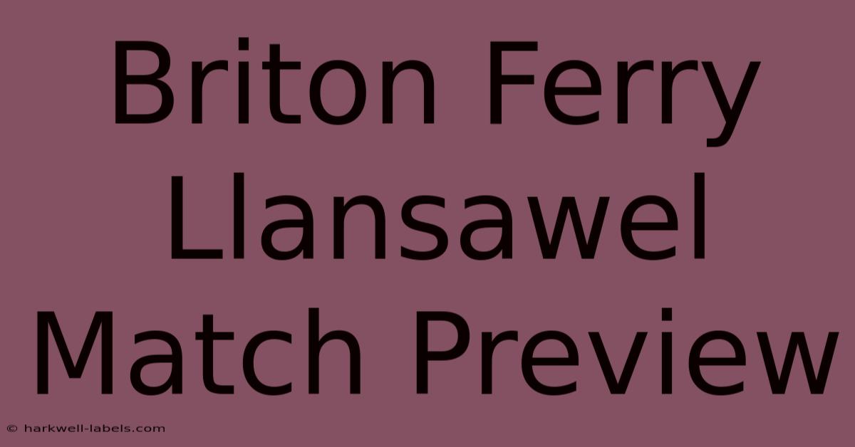 Briton Ferry Llansawel Match Preview