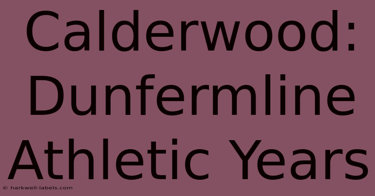 Calderwood: Dunfermline Athletic Years