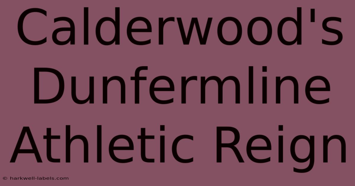 Calderwood's Dunfermline Athletic Reign