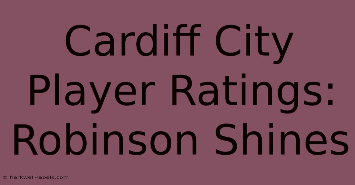 Cardiff City Player Ratings: Robinson Shines