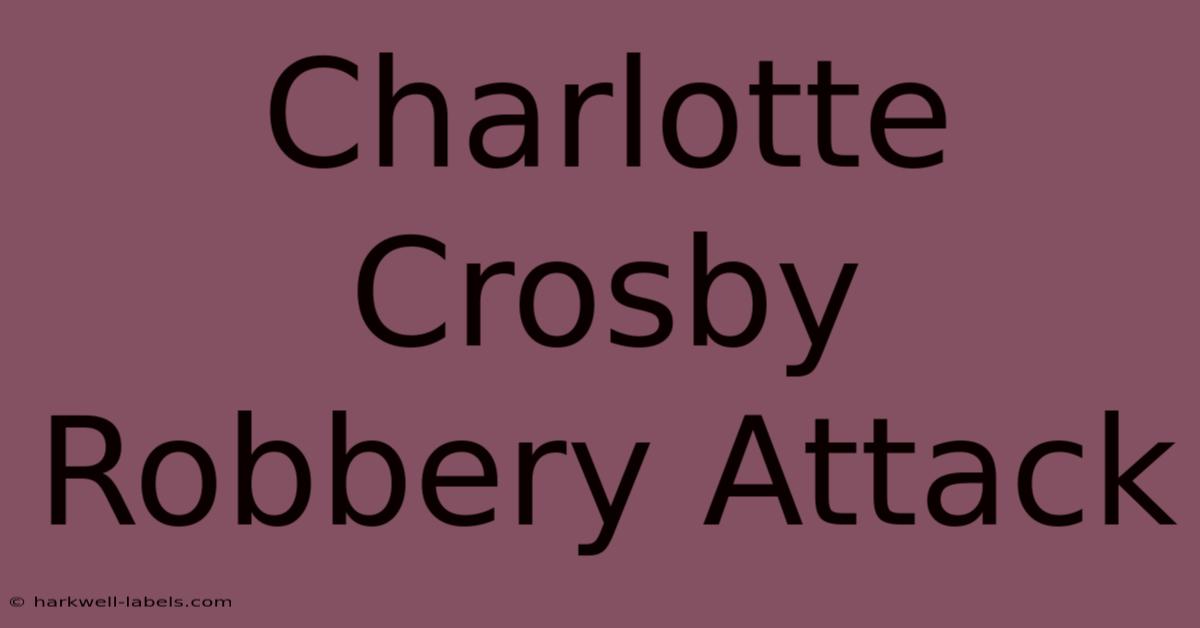 Charlotte Crosby Robbery Attack