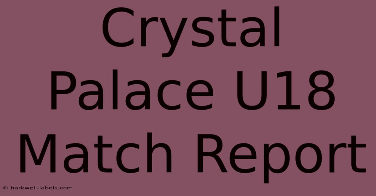 Crystal Palace U18 Match Report