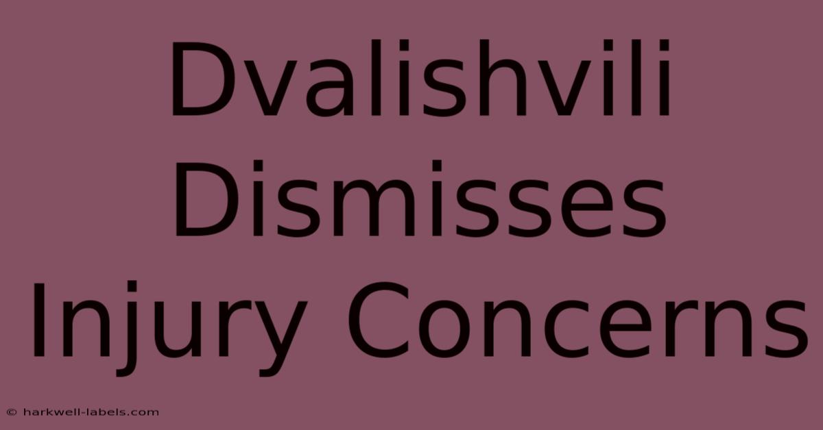 Dvalishvili Dismisses Injury Concerns