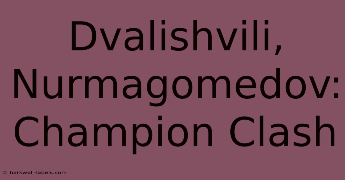 Dvalishvili, Nurmagomedov: Champion Clash