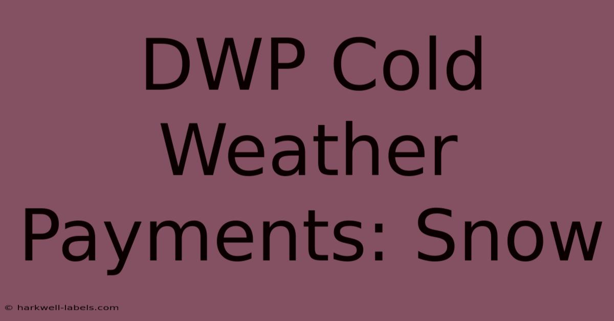 DWP Cold Weather Payments: Snow