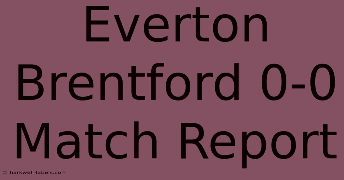 Everton Brentford 0-0 Match Report