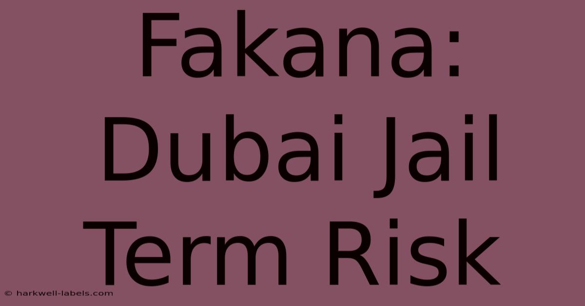 Fakana: Dubai Jail Term Risk