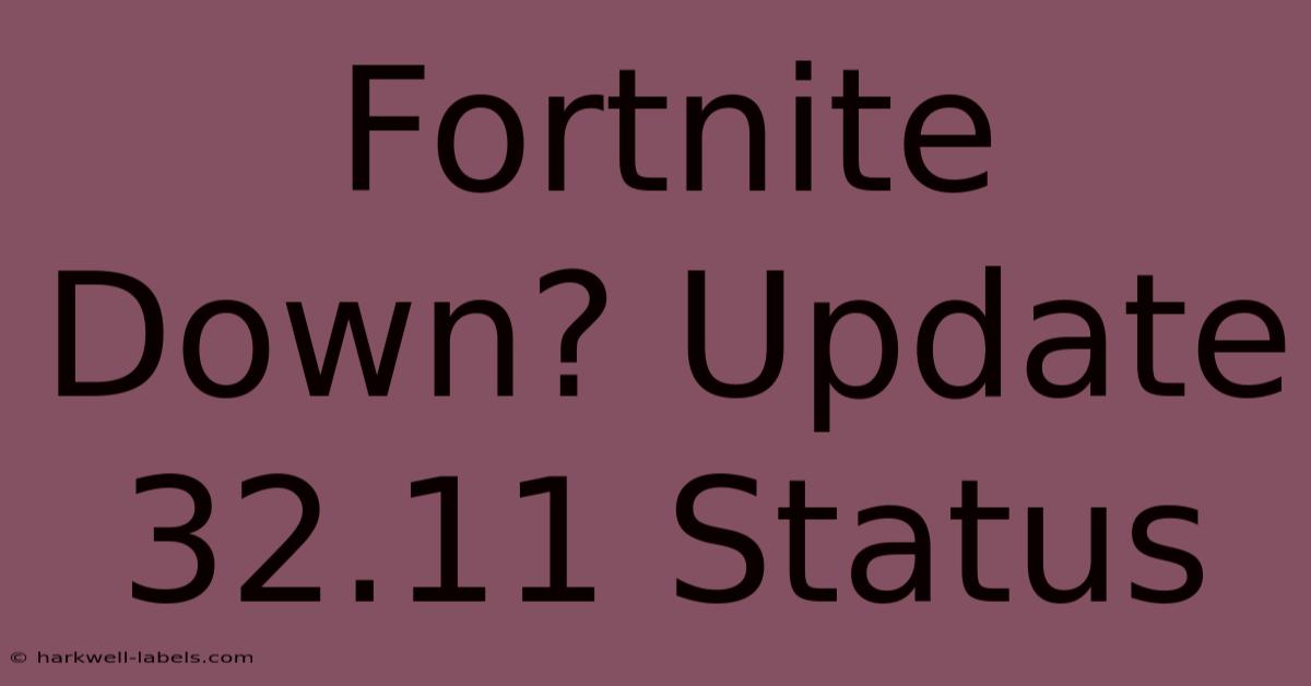 Fortnite Down? Update 32.11 Status