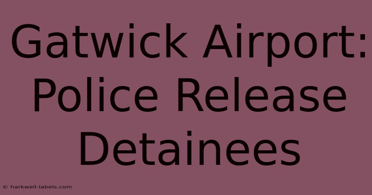 Gatwick Airport: Police Release Detainees