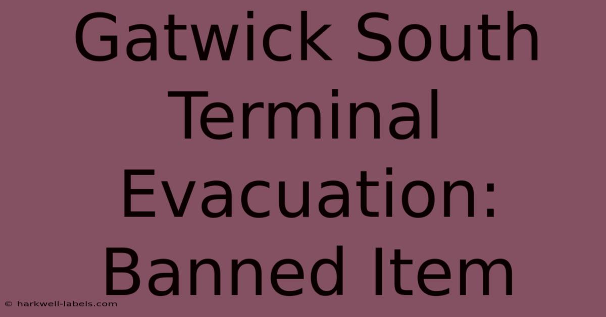 Gatwick South Terminal Evacuation: Banned Item