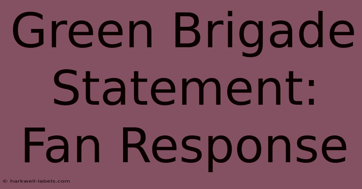 Green Brigade Statement: Fan Response