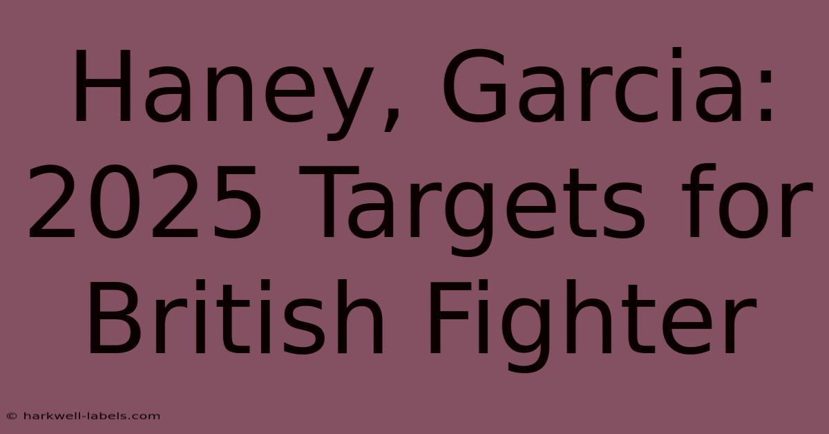 Haney, Garcia: 2025 Targets For British Fighter