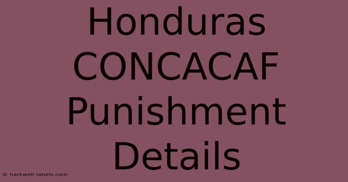 Honduras CONCACAF Punishment Details