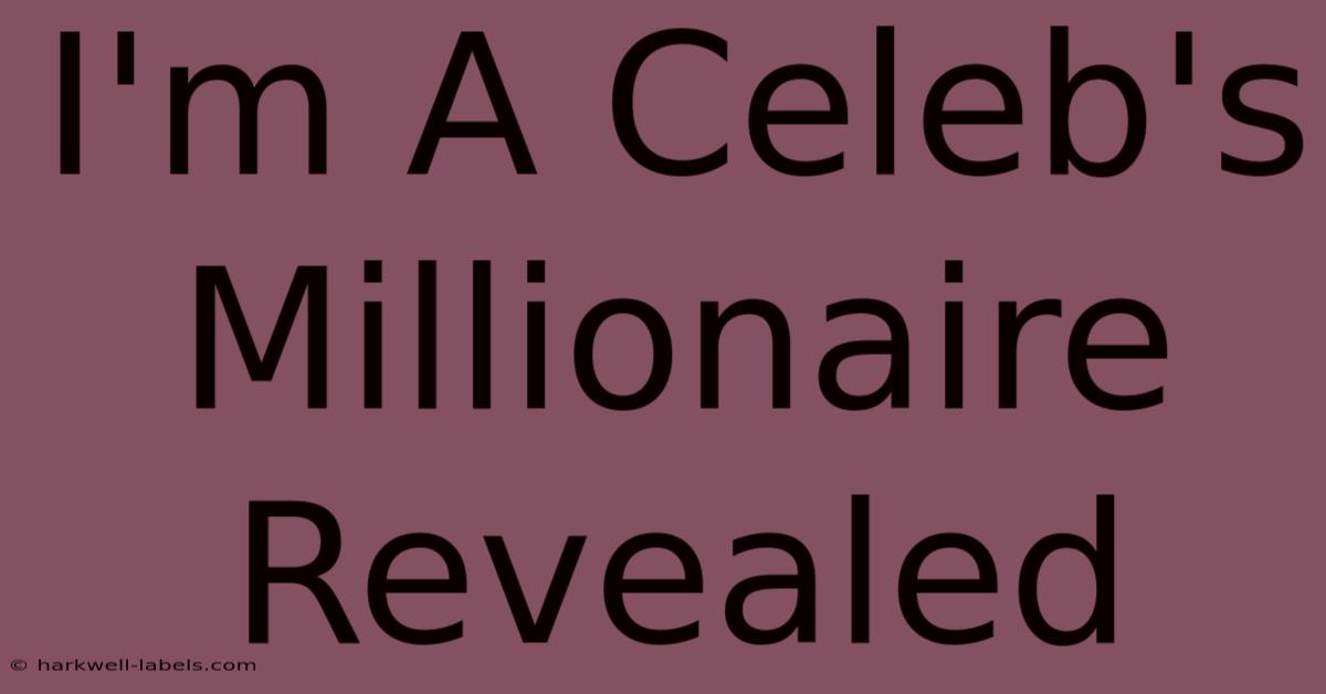 I'm A Celeb's Millionaire Revealed