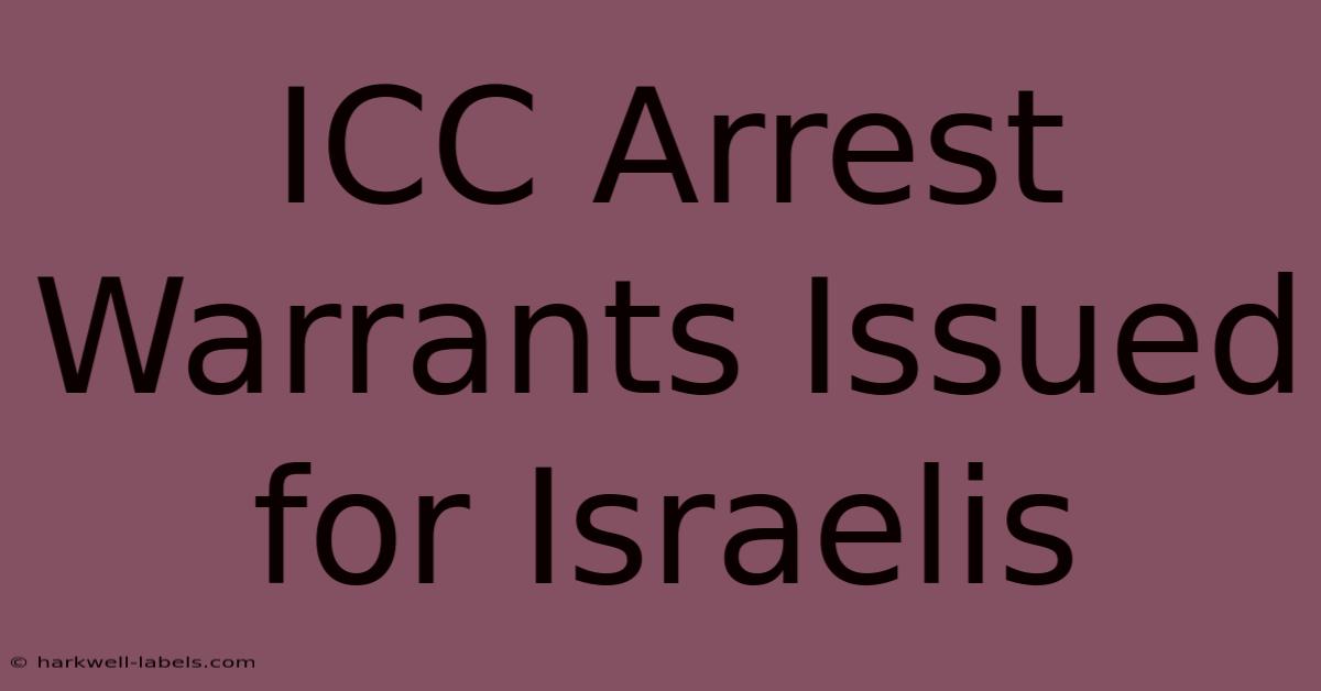 ICC Arrest Warrants Issued For Israelis