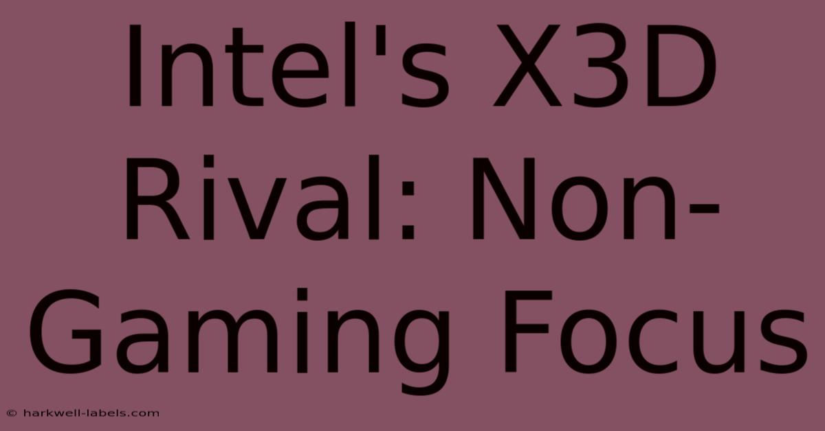 Intel's X3D Rival: Non-Gaming Focus