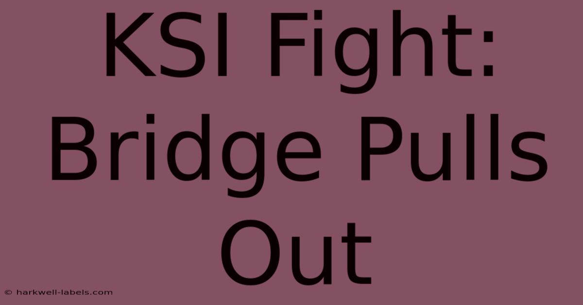 KSI Fight: Bridge Pulls Out