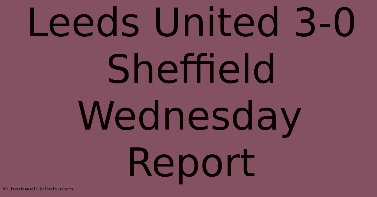 Leeds United 3-0 Sheffield Wednesday Report