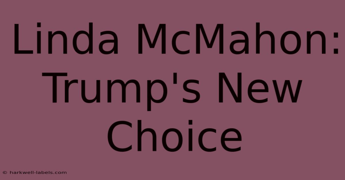 Linda McMahon: Trump's New Choice