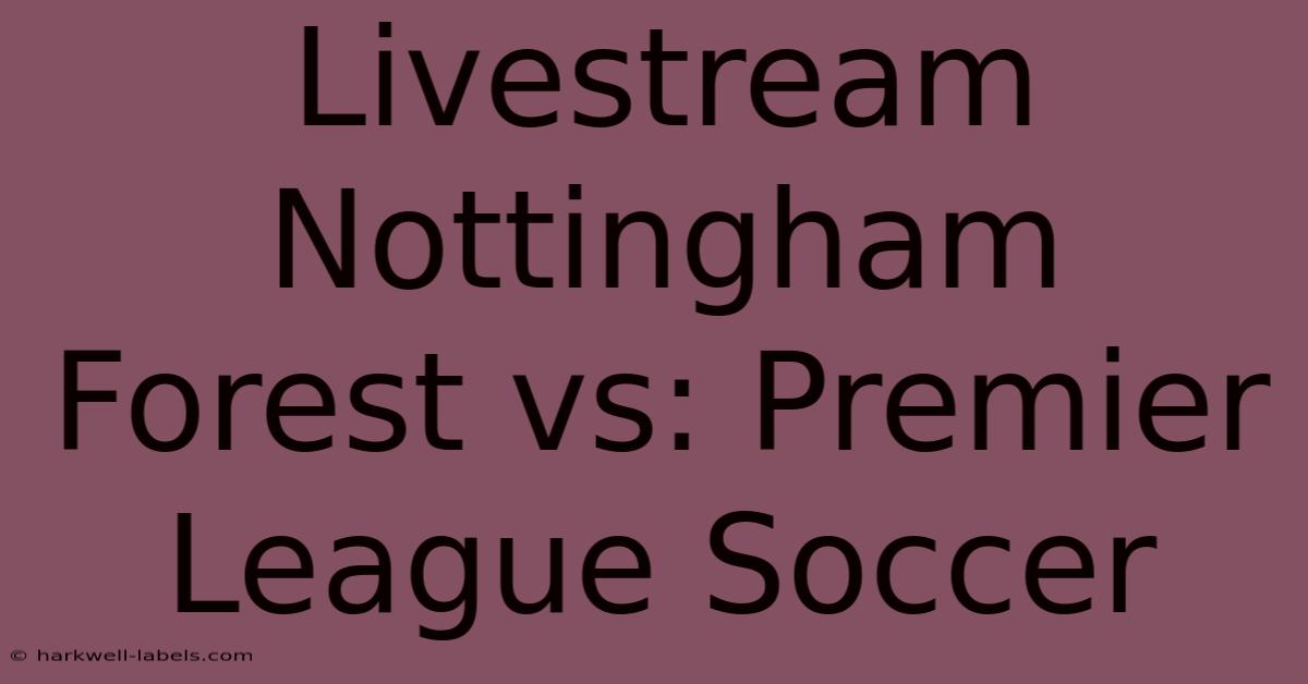 Livestream Nottingham Forest Vs: Premier League Soccer