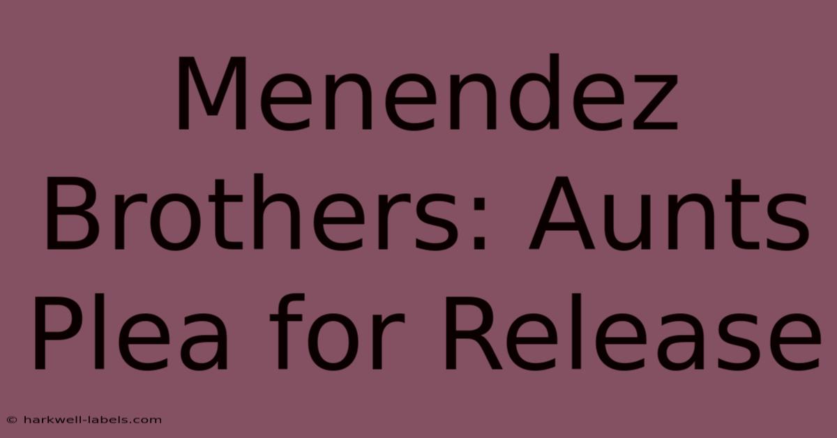 Menendez Brothers: Aunts Plea For Release