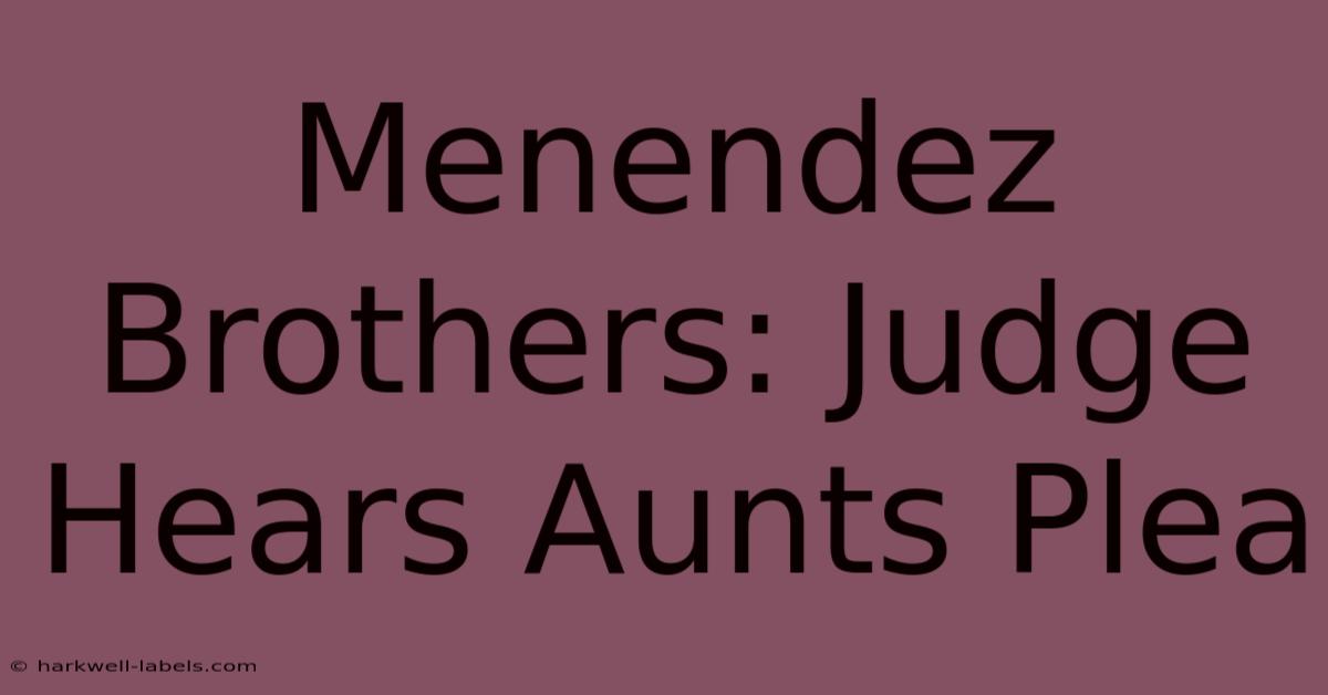 Menendez Brothers: Judge Hears Aunts Plea