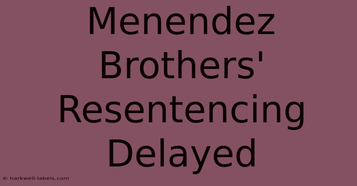 Menendez Brothers' Resentencing Delayed