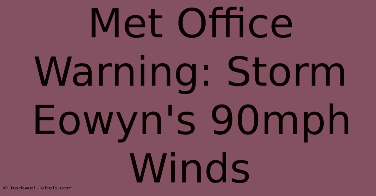 Met Office Warning: Storm Eowyn's 90mph Winds