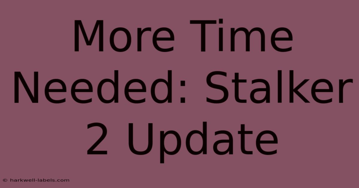 More Time Needed: Stalker 2 Update