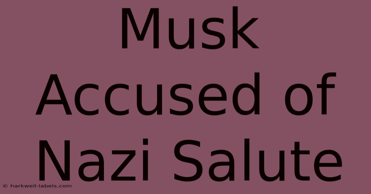 Musk Accused Of Nazi Salute