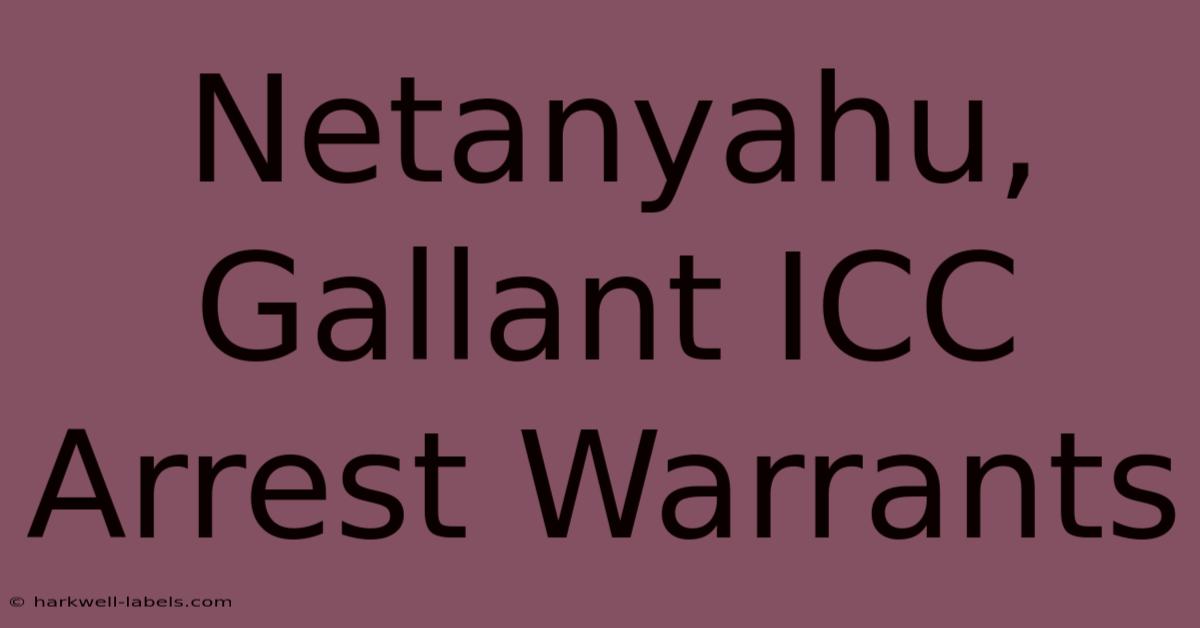 Netanyahu, Gallant ICC Arrest Warrants