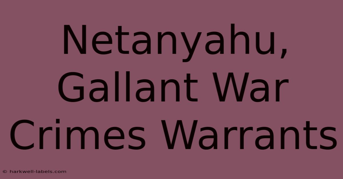 Netanyahu, Gallant War Crimes Warrants