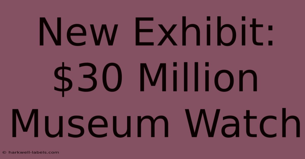 New Exhibit: $30 Million Museum Watch