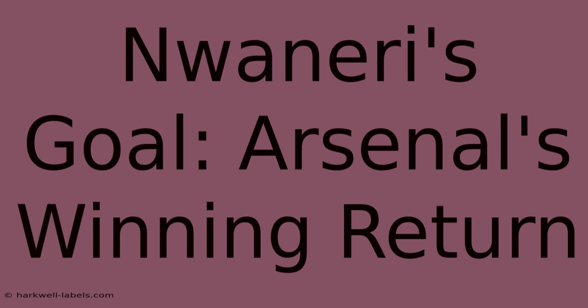 Nwaneri's Goal: Arsenal's Winning Return