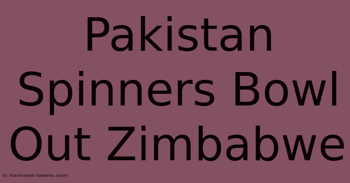 Pakistan Spinners Bowl Out Zimbabwe