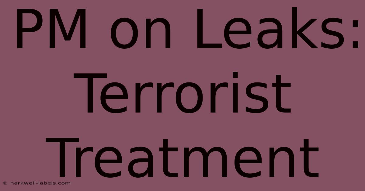 PM On Leaks: Terrorist Treatment