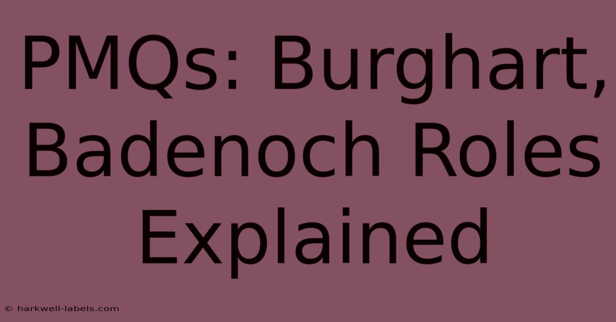 PMQs: Burghart, Badenoch Roles Explained