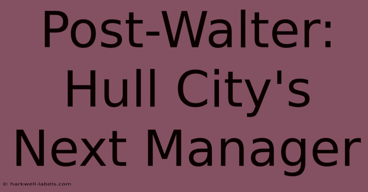 Post-Walter: Hull City's Next Manager