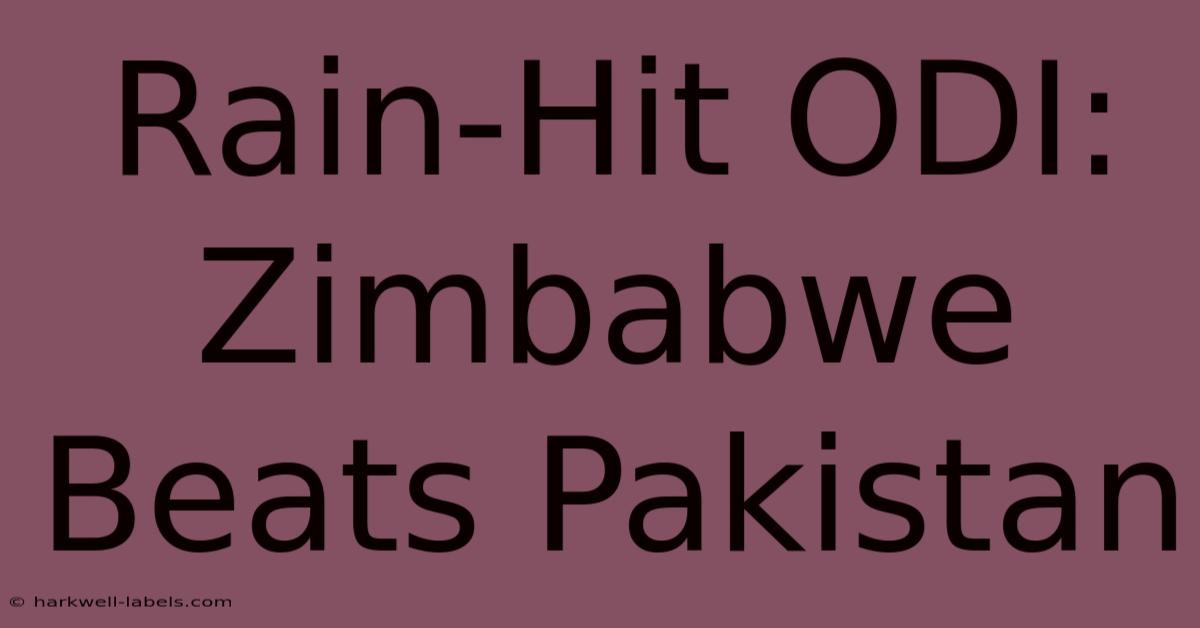 Rain-Hit ODI: Zimbabwe Beats Pakistan