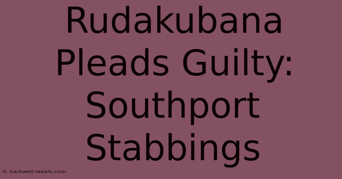 Rudakubana Pleads Guilty: Southport Stabbings